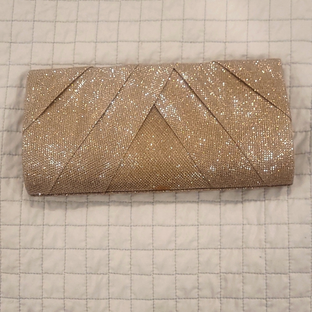 Gold evening clutch